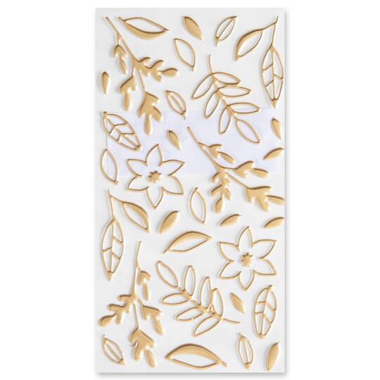 12 Pack: Gold Flower Puffy Stickers by Recollections™